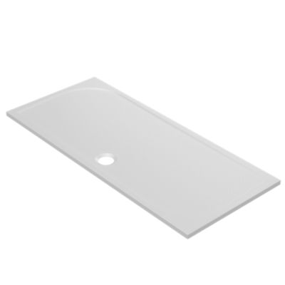 Receveur de douche extra-plat l.80 x L.160 cm blanc anti dérapant, GoodHome Limski
