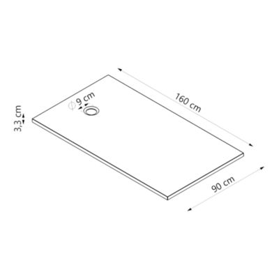 Receveur de douche extra-plat l.90 x L.160 cm blanc anti dérapant, GoodHome Leira