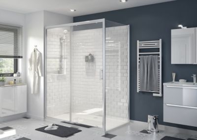 Receveur de douche extra-plat l.90 x L.160 cm blanc anti dérapant, GoodHome Limski