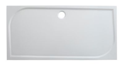 Receveur de douche extra-plat l.90 x L.160 cm blanc anti dérapant, GoodHome Limski