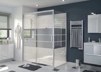Receveur de douche extra-plat l.90 x L.160 cm blanc anti dérapant, GoodHome Limski
