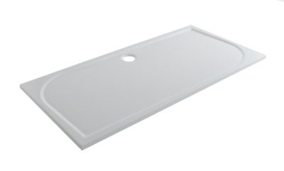 Receveur de douche extra-plat l.90 x L.160 cm blanc anti dérapant, GoodHome Limski