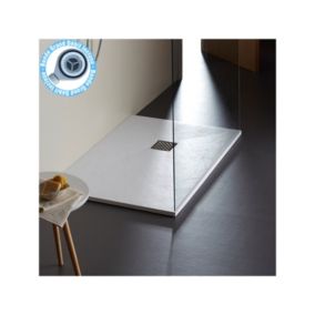 Receveur de douche extra plat à poser 80x120 Design reflet ardoisé Blanc