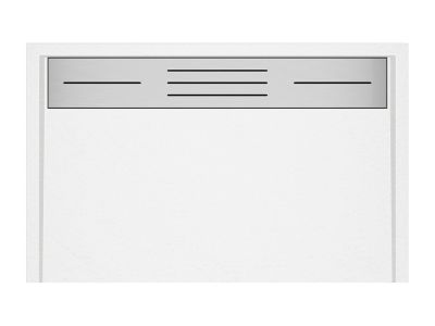 Receveur de douche extra plat à poser ou à encastrer recoupable en résine SMC avec siphon - Blanc - 160 x 90 cm - LYROSA