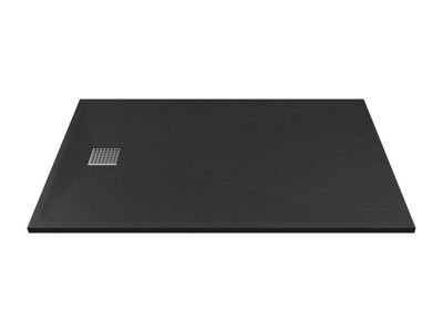 Receveur de douche extra plat à poser ou à encastrer recoupable en résine SMC - Noir - 160 x 90 cm - MIRNOSA