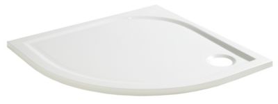Receveur de douche extra-plat quart de cercle l.80 x L.80 cm blanc anti dérapant, GoodHome Limski