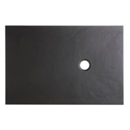 Receveur de douche extra-plat recoupable résine noire Cooke & Lewis Piro 80 x 120 cm