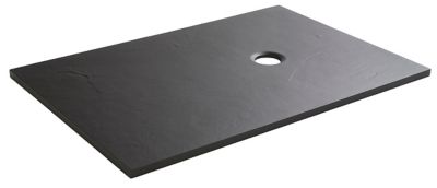 Receveur de douche extra-plat recoupable résine noire Cooke & Lewis Piro 80 x 120 cm