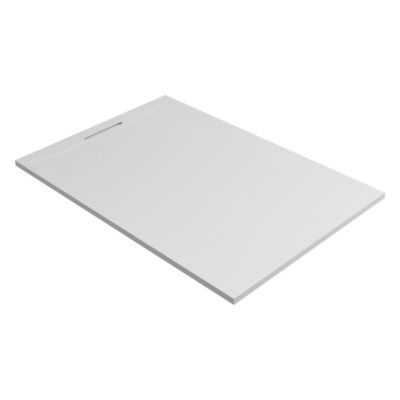 Receveur de Douche Extraplat 160x90cm Blanc - Résine Minérale - Antidérapant - Effet Ardoise - Ragnar LAVABERG