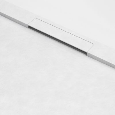 Receveur de Douche Extraplat 160x90cm Blanc - Résine Minérale - Antidérapant - Effet Ardoise - Ragnar LAVABERG