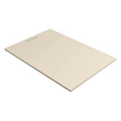 Receveur de Douche Extraplat 180x70cm Beige - Résine Minérale - Antidérapant - Effet Ardoise - Ragnar LAVABERG