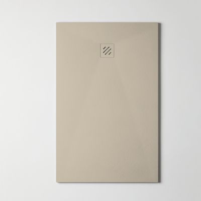 Receveur de Douche Extraplat 90x160cm Beige - Résine Minérale - Antidérapant - Effet Pierre Naturelle - RÉSIGRÈS.
