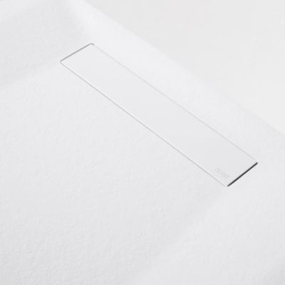 Receveur de Douche Extraplat 90X160cm Blanc - Résine Minérale - Antidérapant - Effet Pierre Naturelle - RÉSIGRÈS.