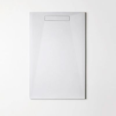 Receveur de Douche Extraplat 90X160cm Blanc - Résine Minérale - Antidérapant - Effet Pierre Naturelle - RÉSIGRÈS.