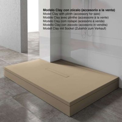 Receveur de douche extraplat beige 70x160 cm Clay - POALGI