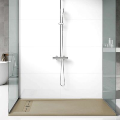 Receveur de douche extraplat beige 80x140 cm Gneis - POALGI