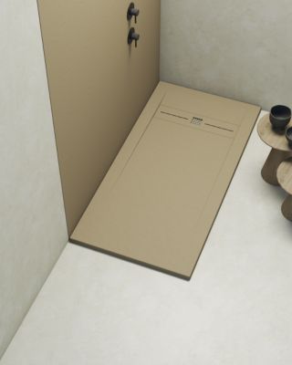 Receveur de douche extraplat beige 80x160 cm Gneis - POALGI