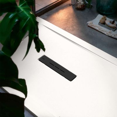 Receveur de douche extraplat blanc 70x100 cm grille noire Clay - POALGI