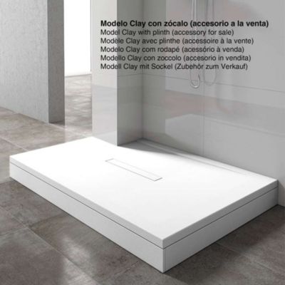 Receveur de douche extraplat blanc 80x160 cm Clay - POALGI