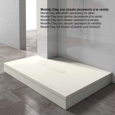 Receveur de douche extraplat blanc ivoire 80x120 cm Clay - POALGI