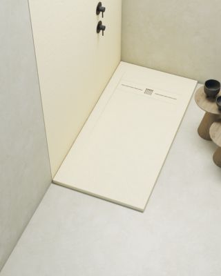 Receveur de douche extraplat blanc ivoire 80x160 cm Gneis - POALGI