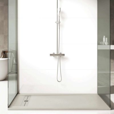 Receveur de douche extraplat blanc ivoire 80x160 cm Gneis - POALGI