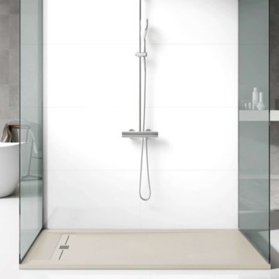 Receveur de douche extraplat blanc perle 80x100 cm Gneis - POALGI