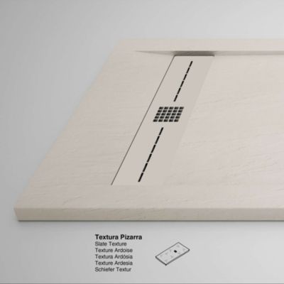 Receveur de douche extraplat blanc perle 80x100 cm Gneis - POALGI