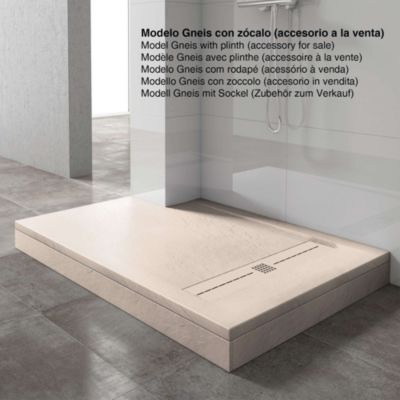 Receveur de douche extraplat blanc perle 80x100 cm Gneis - POALGI