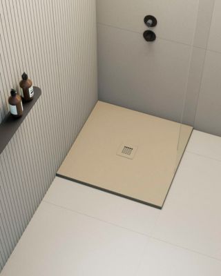 Receveur de douche extraplat carré beige 100x100 cm Hos's - POALGI