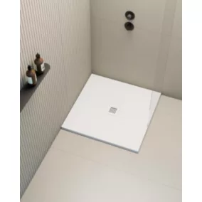 Receveur de douche extraplat carré blanc 100x100 cm Hos's - POALGI