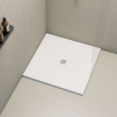 Receveur de douche extraplat carré blanc 100x100 cm Hos's - POALGI