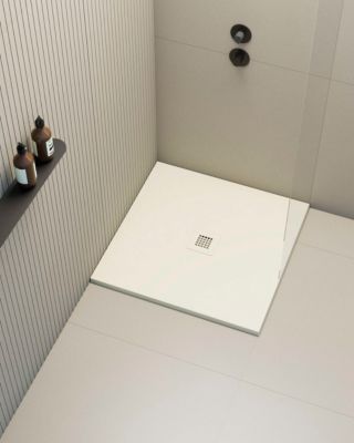 Receveur de douche extraplat carré blanc ivoire 100x100 cm Arena - POALGI