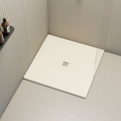 Receveur de douche extraplat carré blanc ivoire 100x100 cm Hos's - POALGI