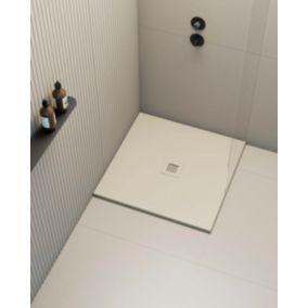 Receveur de douche extraplat carré blanc perle 100x100 cm Arena - POALGI