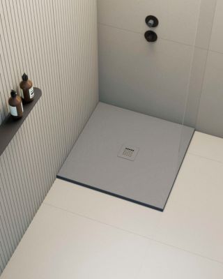 Receveur de douche extraplat carré gris foncé 100x100 cm Arena - POALGI