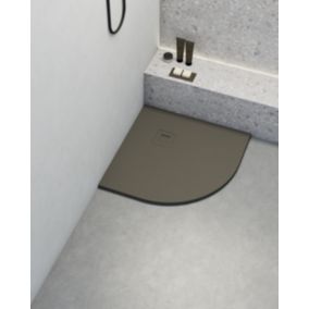 Receveur de douche extraplat carré marron gris 100x100 cm Hos's - POALGI