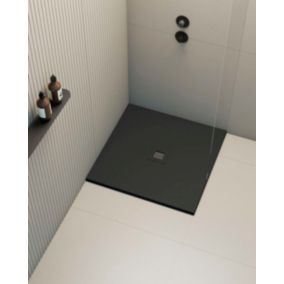 Receveur de douche extraplat carré noir 100x100 cm Arena - POALGI