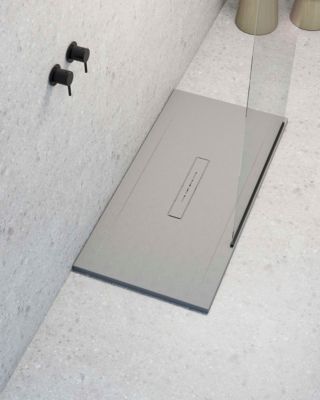 Receveur de douche extraplat gris clair 80x180 cm Clay - POALGI