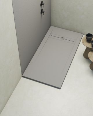 Receveur de douche extraplat gris clair 80x200 cm Gneis - POALGI