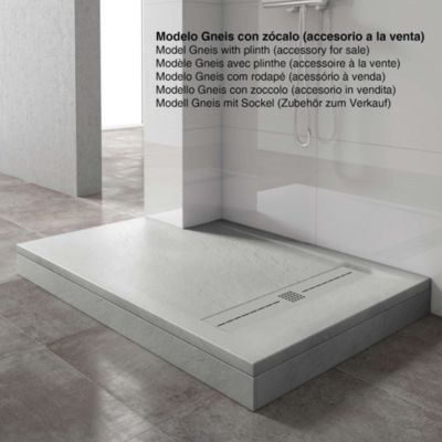 Receveur de douche extraplat gris clair 80x200 cm Gneis - POALGI