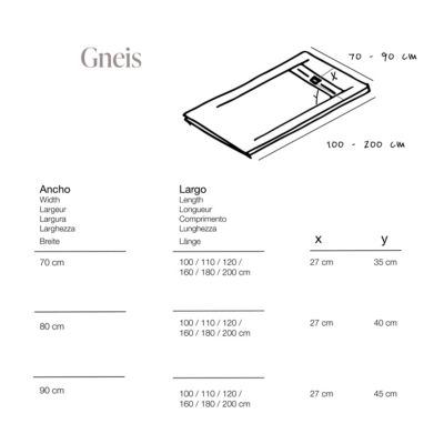 Receveur de douche extraplat gris clair 90x140 cm Gneis - POALGI