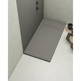 Receveur de douche extraplat gris foncé 70x140 cm Gneis - POALGI