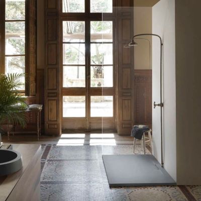 Receveur de douche extraplat gris foncé 90x160 cm Shile - POALGI