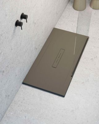 Receveur de douche extraplat marron gris 80x180 cm Clay - POALGI