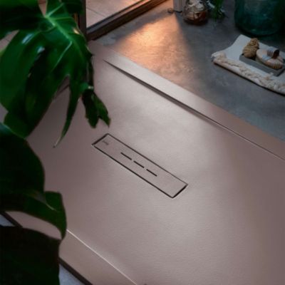 Receveur de douche extraplat marron gris 80x180 cm Clay - POALGI