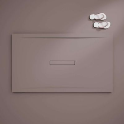 Receveur de douche extraplat marron gris 80x180 cm Clay - POALGI