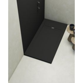 Receveur de douche extraplat noir 90x140 cm Gneis - POALGI