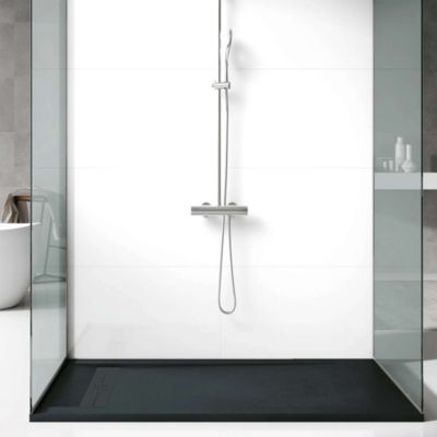 Receveur de douche extraplat noir 90x160 cm Gneis - POALGI