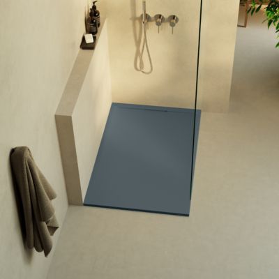 Receveur de Douche Extraplat RAGNAR Gris 200x80x3cm - Texture Ardoise 75% Minéral, Antidérapant, Antibactérien, LAVABERG